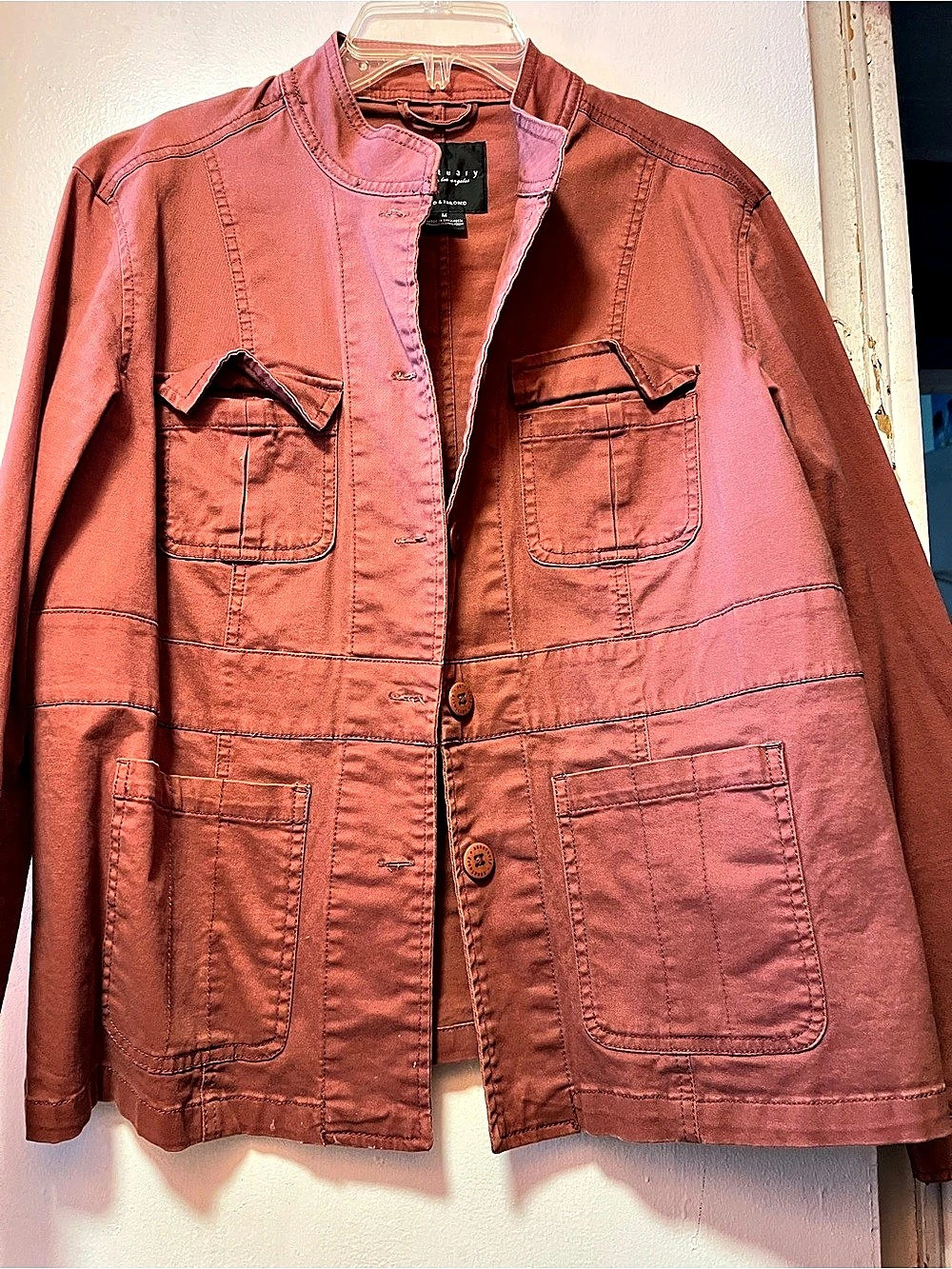 Sanctuary Utility Jacket Cotton Pink Size Medium Like New
